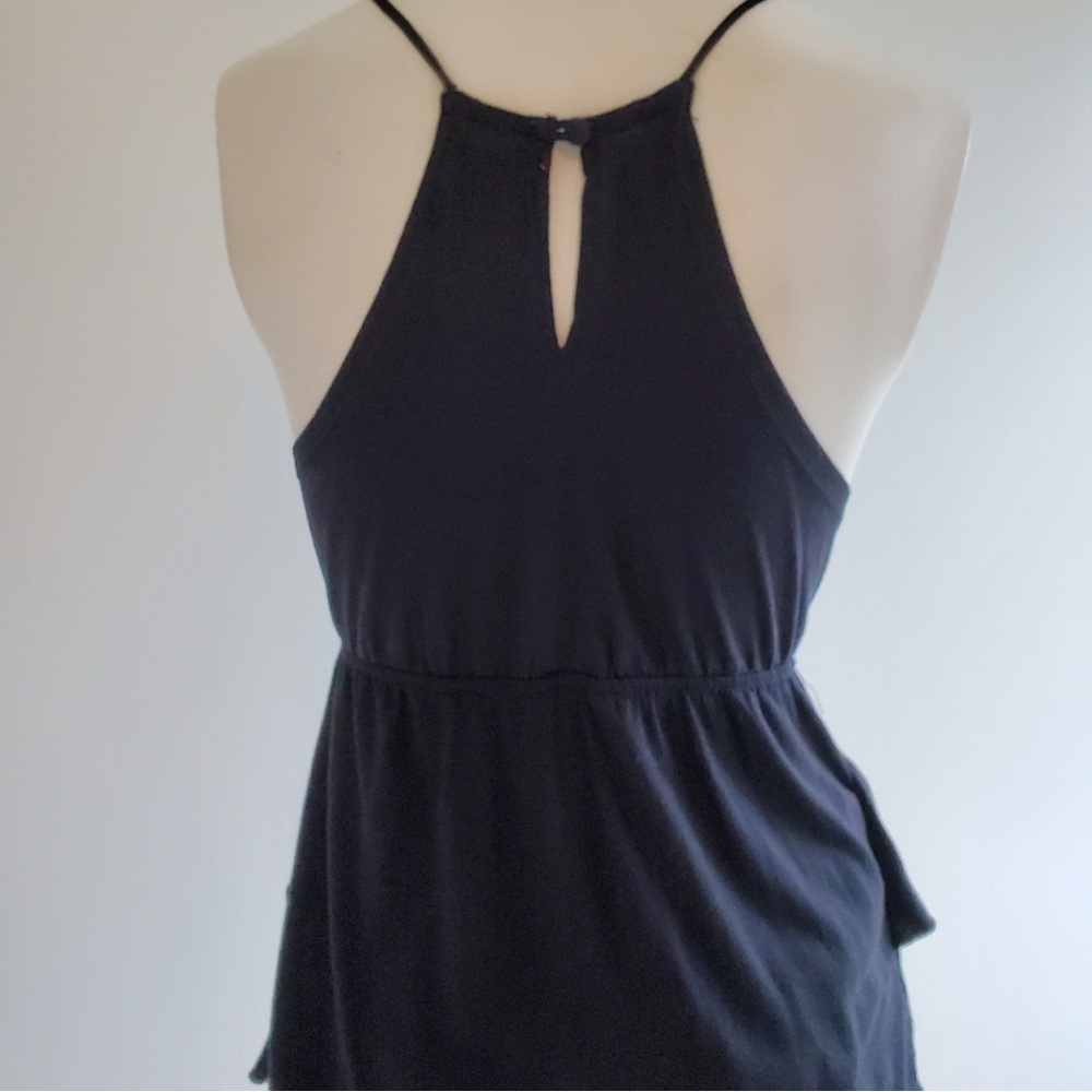 Elle Black Ruffle Racerback sleeveless Tank top summer Womens Small - Picture 4 of 7